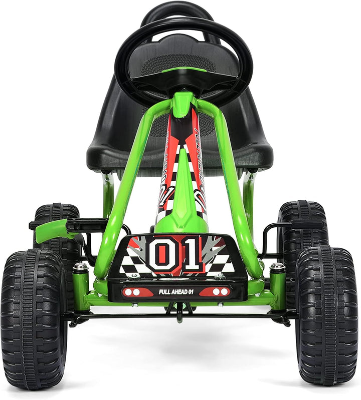 RELAX4LIFE Kinder Gokart mit Handbremse &amp; verstellbarem Sitz, Tretauto mit Pedalen, Tretfahrzeug bis