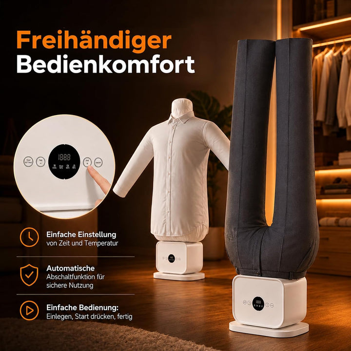 Automatischer Bügelautomat, Tragbar Hemd Bügelmaschine – ausgestattet mit Heisslufttechnik und Timer