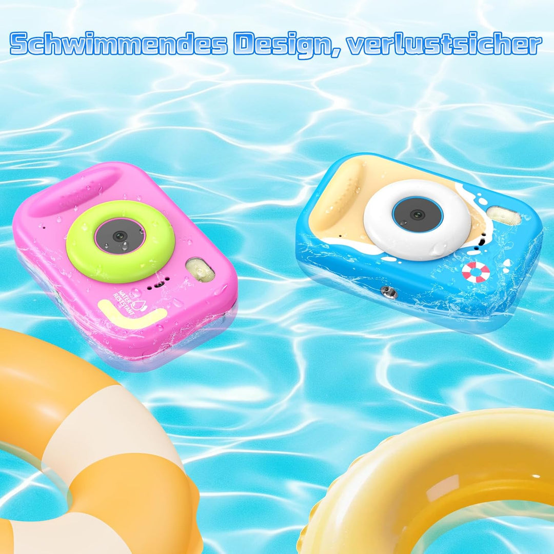 Unterwasserkamera Kinder, 10M/32.8FT Kinderkamera wasserdichte Kamera Kinder mit 2,4" Bildschirm, 32
