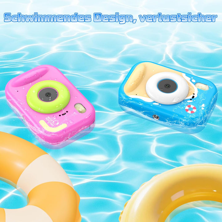 Unterwasserkamera Kinder, 10M/32.8FT Kinderkamera wasserdichte Kamera Kinder mit 2,4" Bildschirm, 32