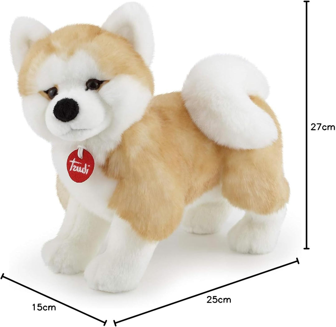 trudi 22664 Dog Klassik Plüschhund Akita Ascanio ca. 27 cm, Grösse M, hochwertiges Stofftier mit wei