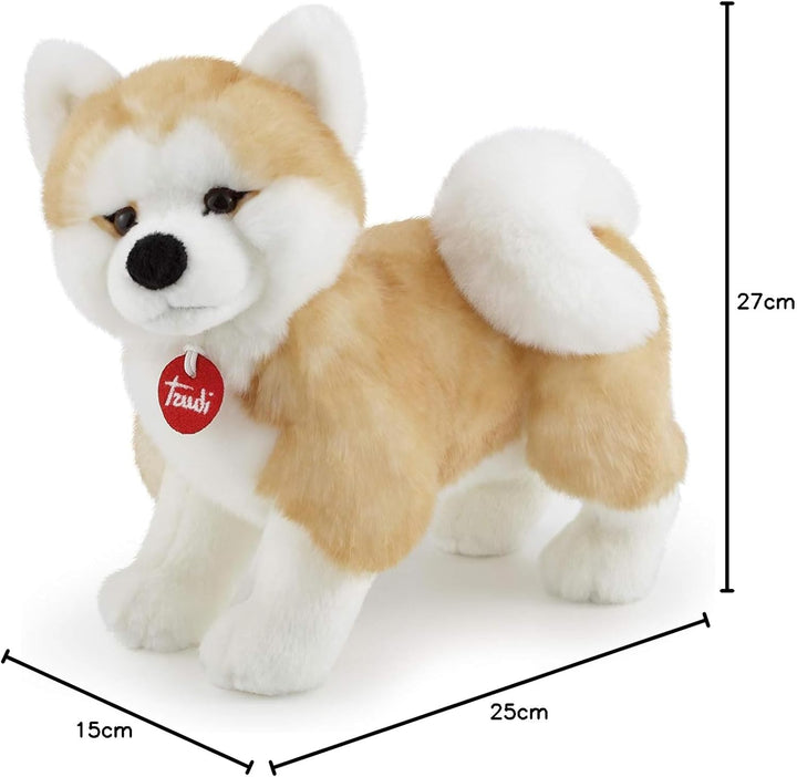 trudi 22664 Dog Klassik Plüschhund Akita Ascanio ca. 27 cm, Grösse M, hochwertiges Stofftier mit wei