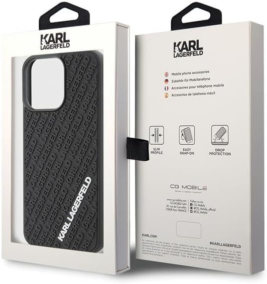 KARL LAGERFELD KLHCP15X3DMKRLK Hülle für iPhone 15 Pro Max 6.7" Schwarz hardcase 3D Rubber Multi Log