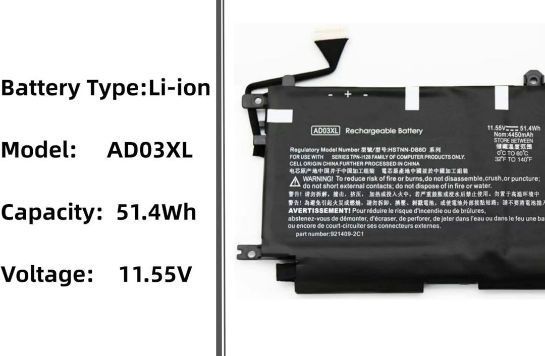 PUGASR AD03XL Laptop Akku Kompatibel mit HP Envy 13-AD000 13-AD002NG 13-AD101TX 13-AD104TX 13-AD108T