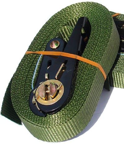 6 SPANNGURTE 4 m mit ZURRRATSCHE 0,8 t EN-12195-2 Zurrgurte 4m (Grün), Grün