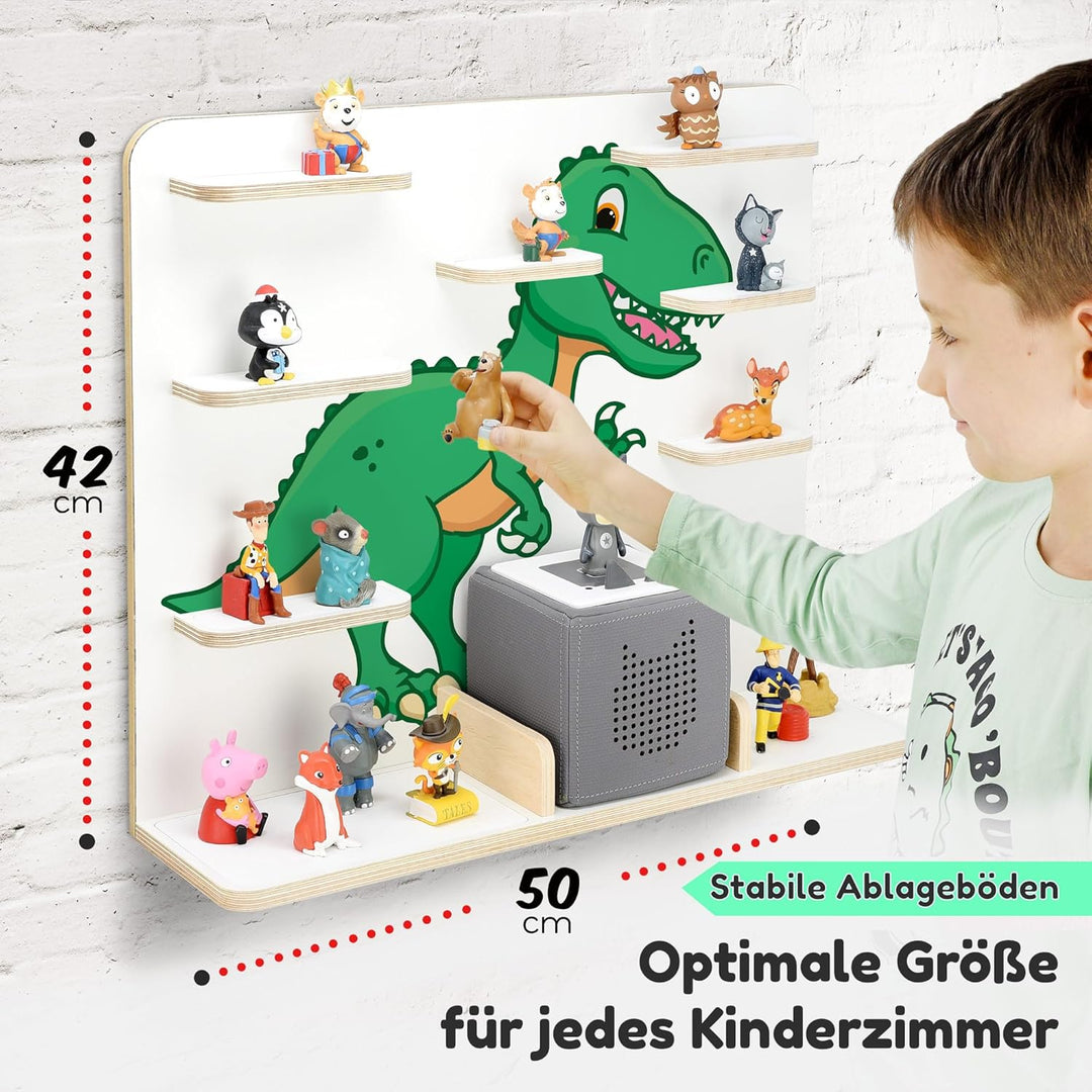 stadtecken Holzregal für Musikbox I Geeignet für die Toniebox und ca. 50 Tonies I Perfekte Tonie Auf