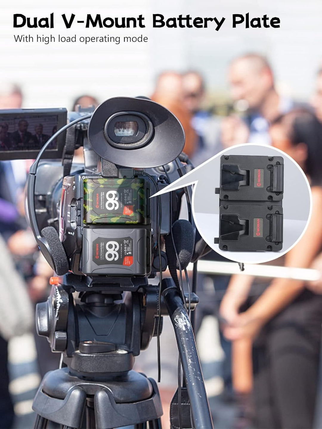 Moman DVBP Dual V-Mount Akkuplatte 2 in 1 Unterbrechungsfreie Plate V Lock Batterie Adapterplatte mi