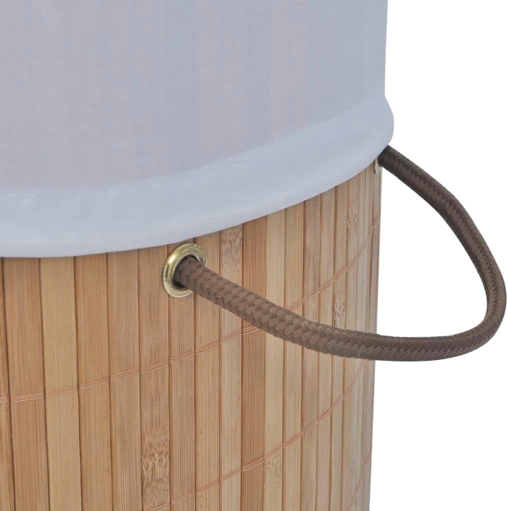 vidaXL Bambus Wäschebox Wäschekorb Wäschesammler Wäschetruhe Wäschekörbe Natur Hellbraun Ø 35 x 60 c