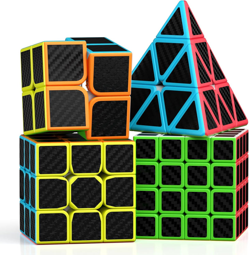 ROXENDA Zauberwürfel Set - 2X2 3X3 4X4 Pyramide Speed Würfel Set mit Würfel Tutorial für Kinder und