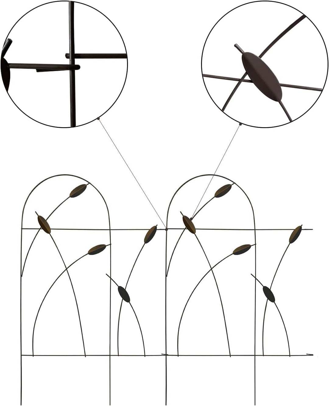 Thealyn Metall dekorative Gartenzaun Grenze, 81 cm x 4.87m, rostfrei Schmiedeeisen Landschaft Zaun f