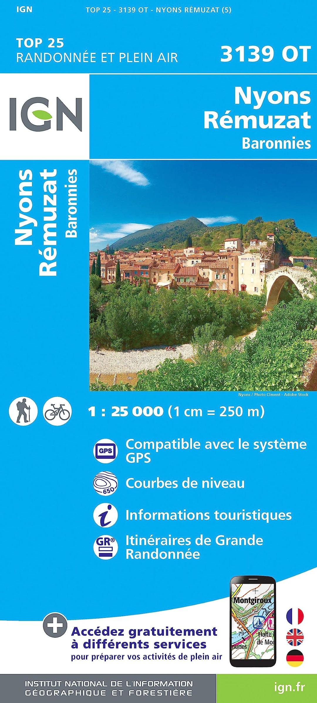 3139OT Nyons Remuzat / Baronnies (TOP 25), Karte
