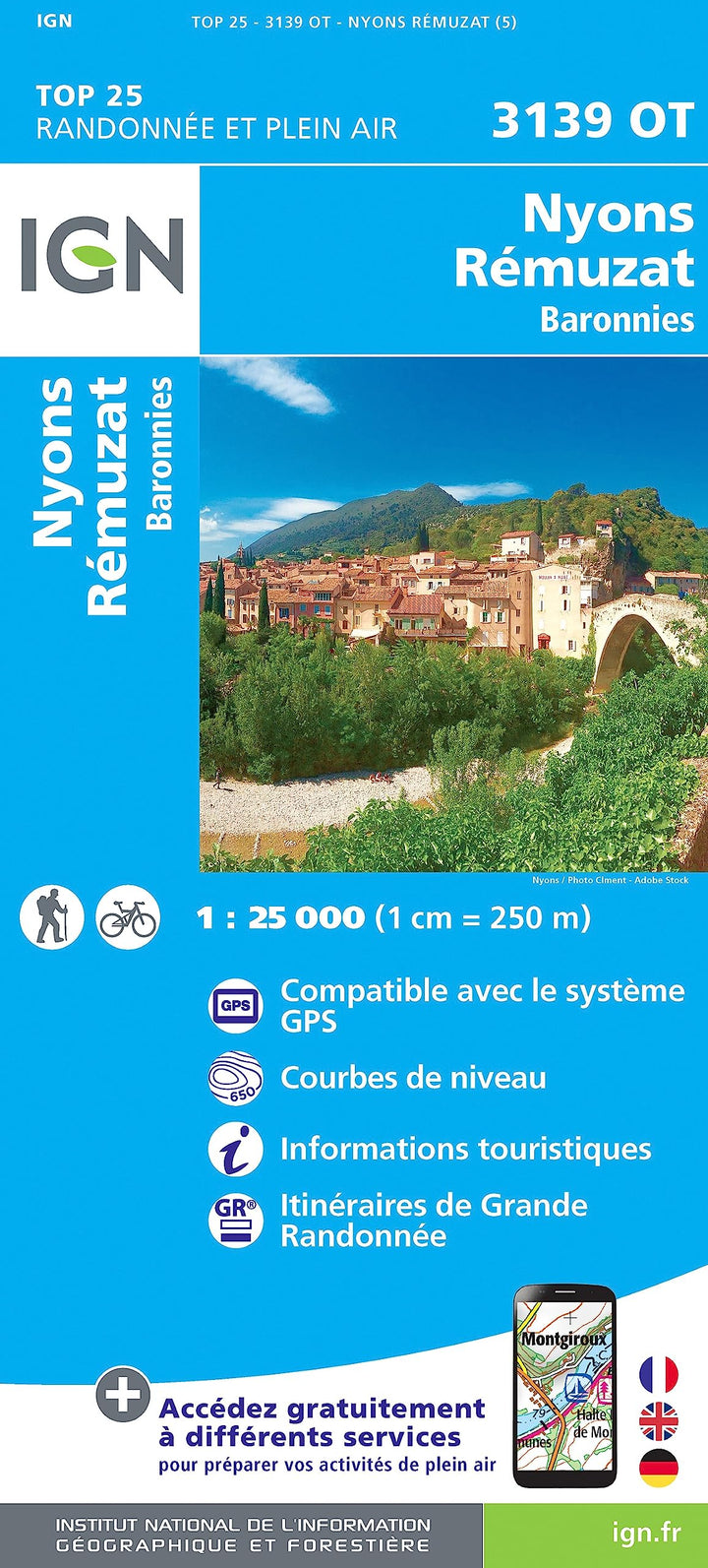 3139OT Nyons Remuzat / Baronnies (TOP 25), Karte
