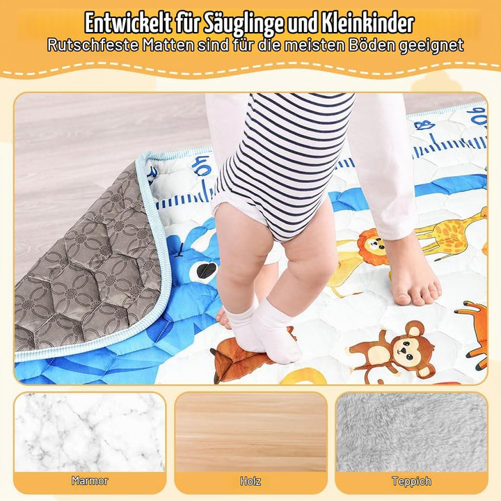 Baby Spielmatte, 127x127 cm Baby Krabbelmatte, Baby Faltbare Spielmatte, Krabbeldecke für Baby, Klei
