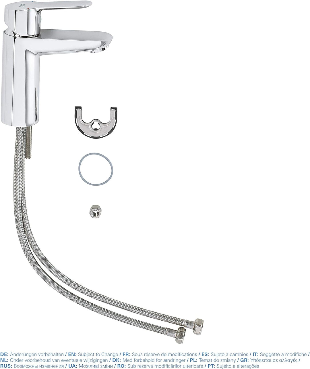 GROHE BauEdge | Badarmatur- Einhand-Waschtischbatterie, S-Size | mit Keramikkartusche | chrom | 2333