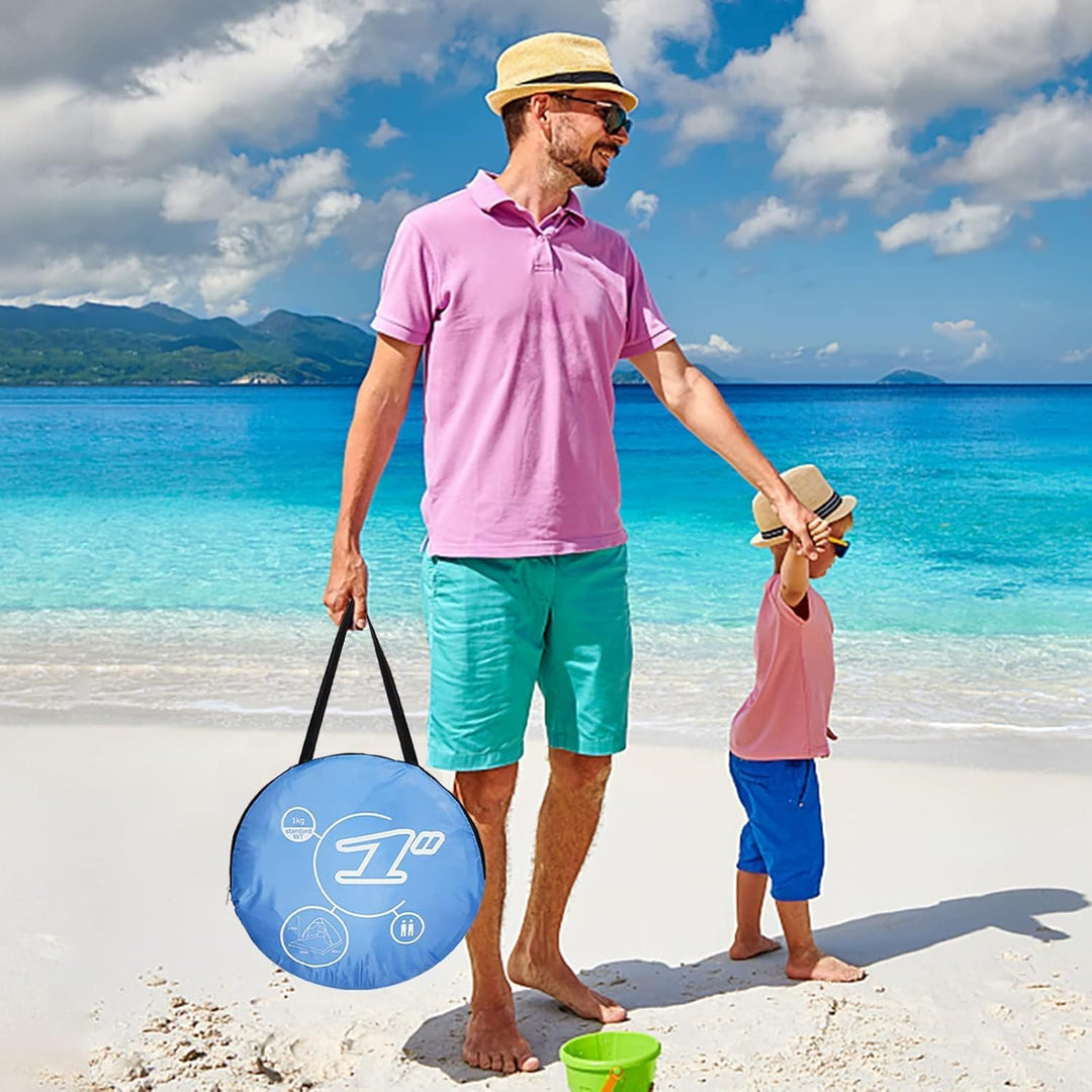 Strandmuschel Pop Up Zelt,Tragbar Light Automatisches Strandzelt UPF 50+ wurfzelt Sun Shelter für 3-