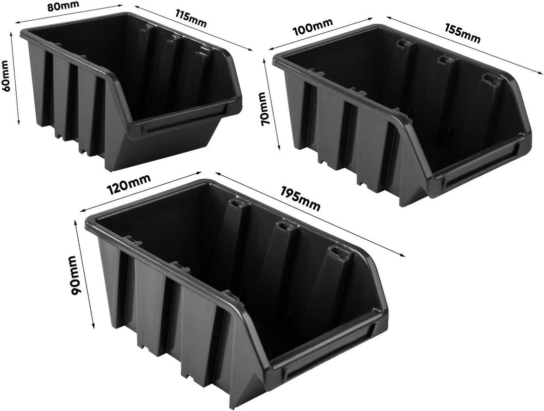 PAFEN Lagersystem Wandregal – 1158 x 780 mm - Stapelboxen Sichtlagerkästen Schüttenregal – Wandplatt