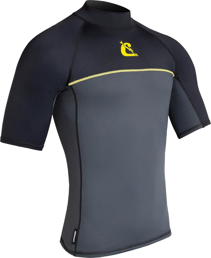 CRESSI Shield Man Rash Guard Short/SL Schützender Rashguard für SUP und Wassersport Schwarz/Grau S,