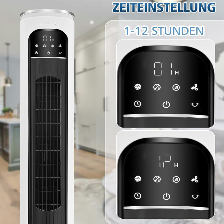 Turmventilator Kaltluftventilator Säulenventilator Ventilatorkombigerät mit Fernbedienung 12H Timer