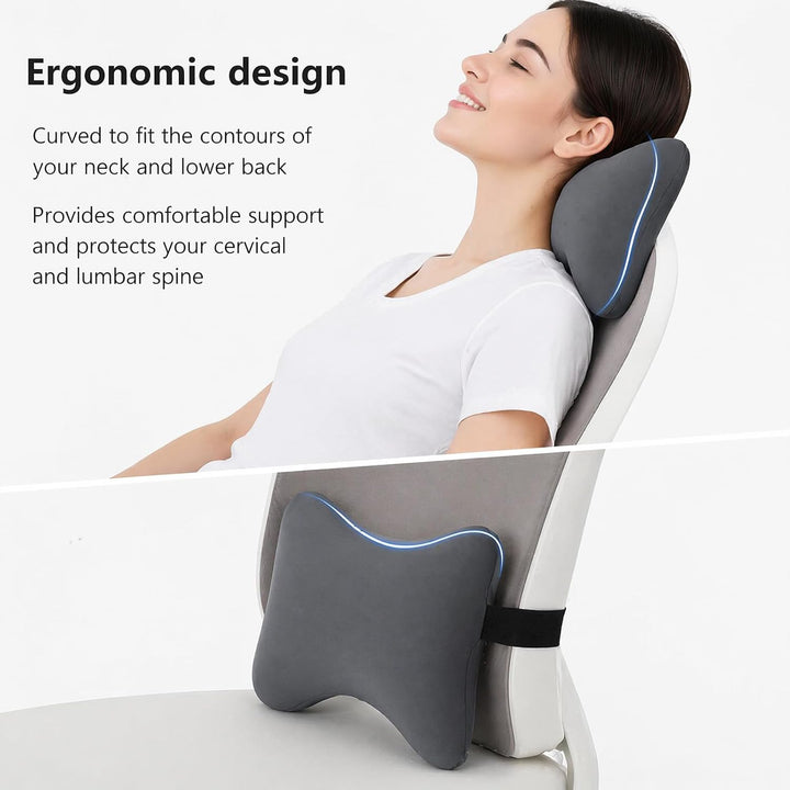 Nackenkissen für Gartenstühle aus Memory Foam | Ergonomisch Nackenkissen Auto, Kühlendem Bezug, für