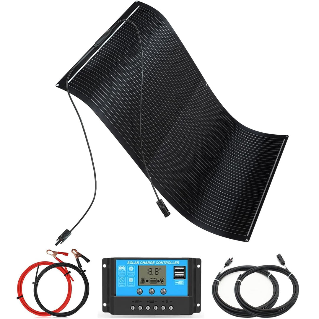 150W Flexibles Solarpanel Kit Set 12V Monokristallines Solarmodul Flexibel 150Watt Mit 30A 12V/24V S