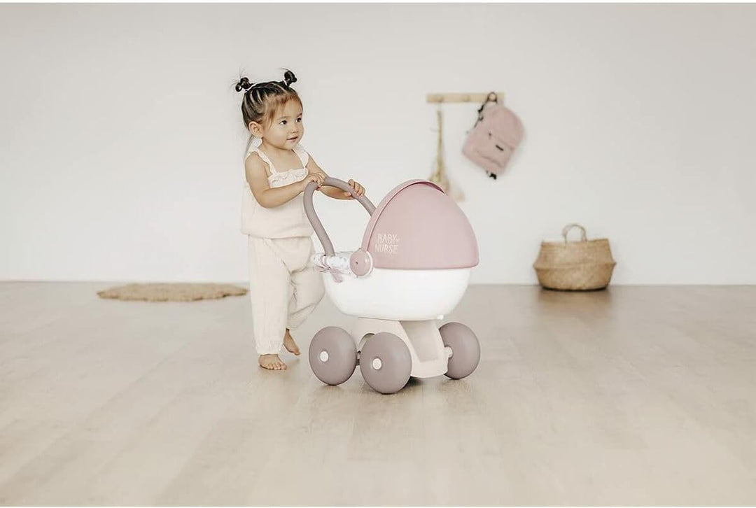 Smoby - Baby Nurse Puppenwagen - kleiner Puppenwagen für dein Püppchen bis 42 cm, mit waschbarem Sto