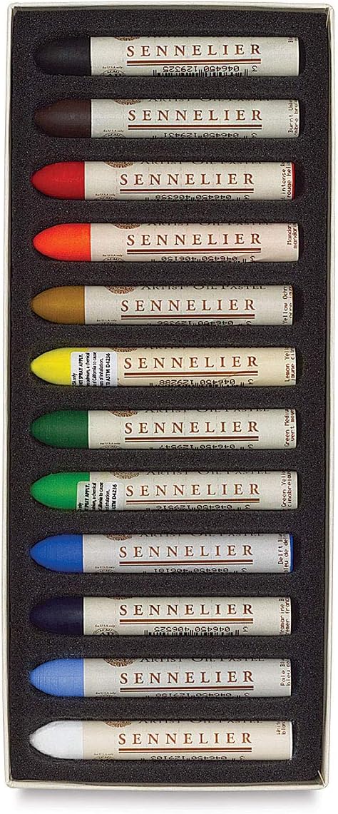Sennelier Ölpastell-Set, 12 Stück (1 Stück), mehrfarbig 12 stück (1er Pack) mehrfarbig, 12 stück (1e