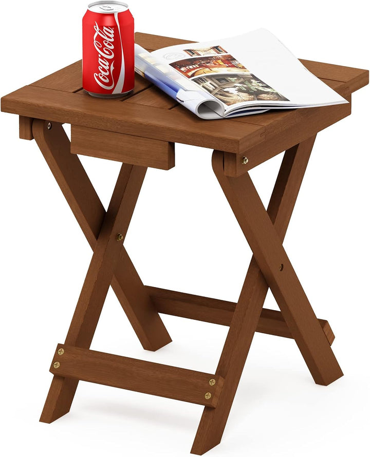 Furinno Tioman Outdoor Klapptisch aus Teaköl, Natur, 34.8 x 35.81 x 42.67 cm Holz Klein, Holz Klein