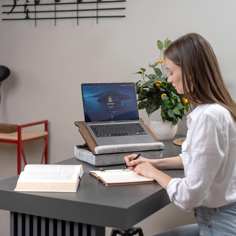 Vigo Wood Laptopkissen - Laptray mit Kissen, Laptop Tisch für Sofa, Lap Desk für Laptop, Verstellbar