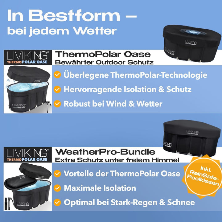 Eisbad + Faltbare Badewanne Erwachsene [120 cm - KOMFORT BUNDLE] Eisbaden Tonne, Mobile Badewanne Ou