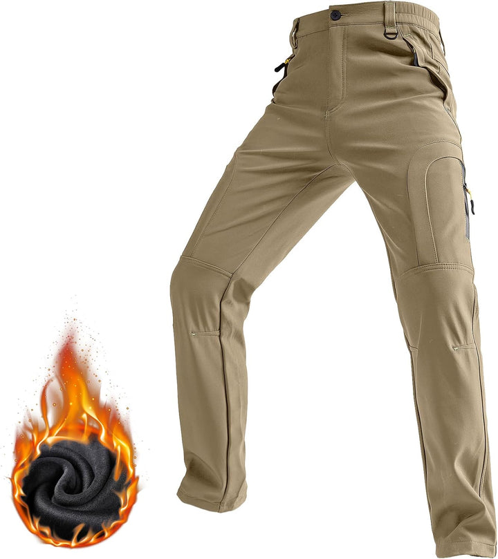 yeyity Herren Softshellhose Gefüttert Outdoorhose Wasserdicht Wanderhose Warm Skihose Snowboardhose