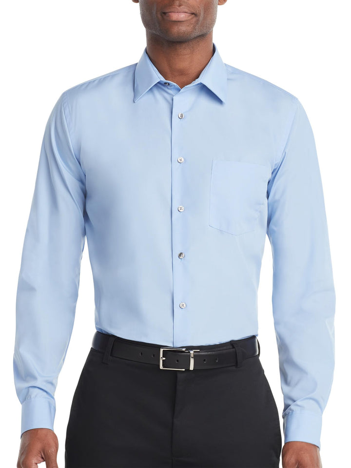 Van Heusen Herren Popeline, Normale Passform, Fester Spitzkragen Klassisches Hemd M Cameo Blau, M Ca
