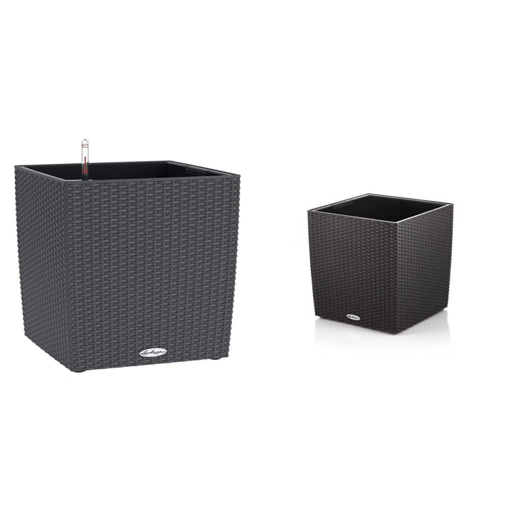 Lechuza "Cube Cottage 40" Pflanzgefäss mit ERD-Bewässerungs-System, Granit, 40 x 40 x 40 cm & Cube C