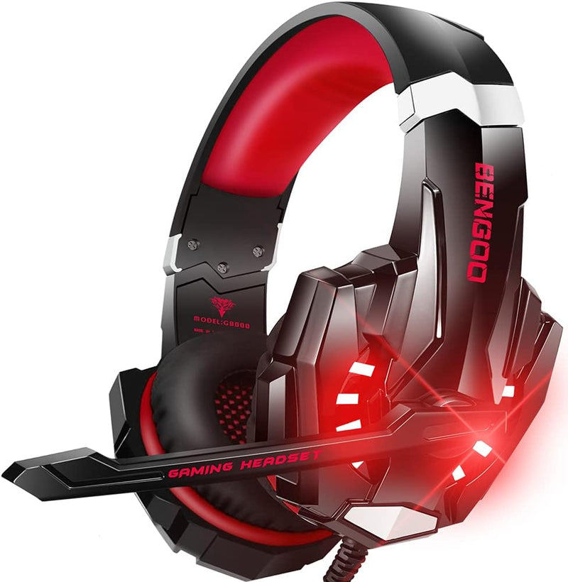 BENGOO Stereo Pro Gaming Headset für PS4, PC, Xbox One Controller, Noise Cancelling Over-Ear-Kopfhör