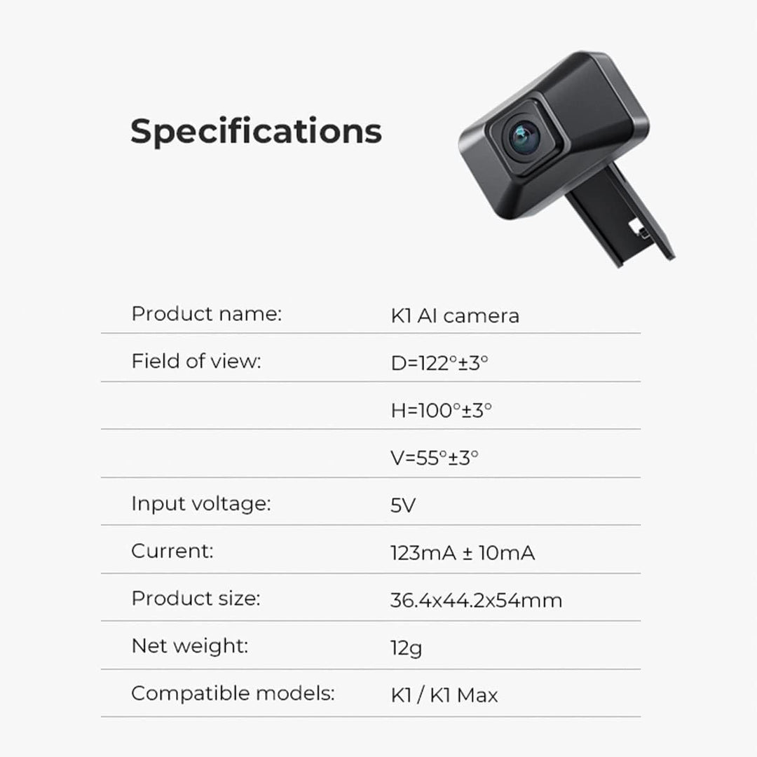 chitu systems Offizielle K1 AI-Kamera für Creality, 3D-Drucker-Kamera, kompatibel mit Creatily K1/K1