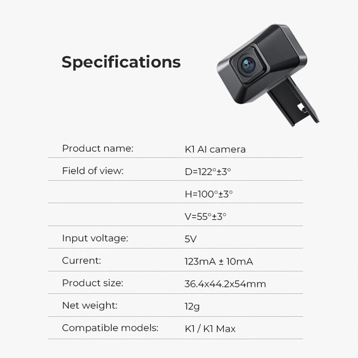 chitu systems Offizielle K1 AI-Kamera für Creality, 3D-Drucker-Kamera, kompatibel mit Creatily K1/K1
