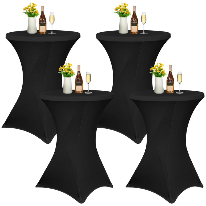 Pesonlook 4er-Set Stretch Stehtisch Husse für Bistrotisch Ø 70-75 cm Elegante,Verstärkung im Fussber