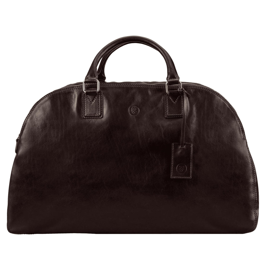 Maxwell-Scott Handgefertigte Damen Leder Reisetasche LilianaL in Dunkelbraun, Dunkelbraun
