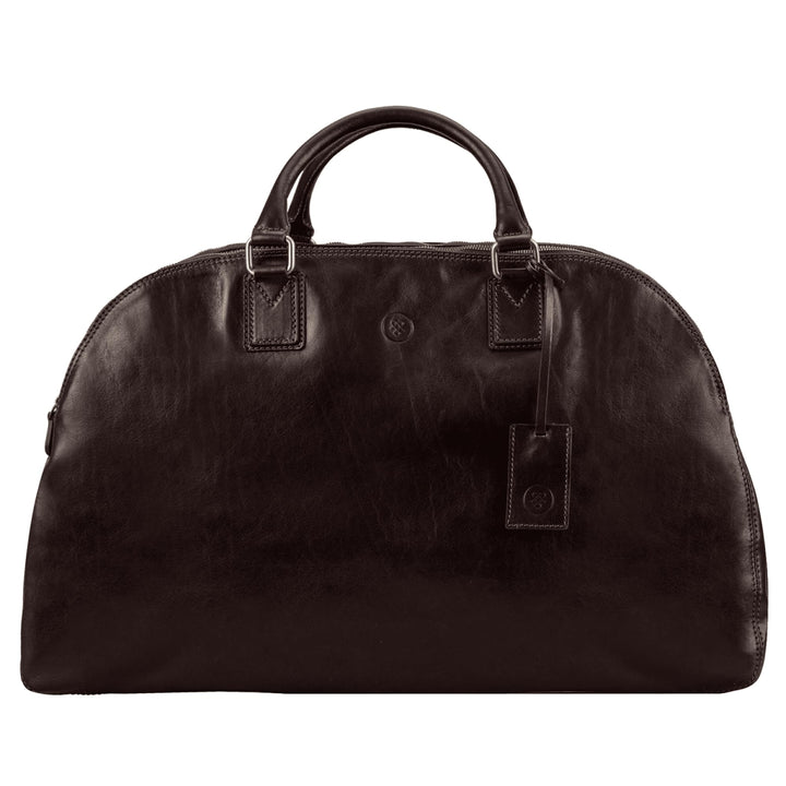 Maxwell-Scott Handgefertigte Damen Leder Reisetasche LilianaL in Dunkelbraun, Dunkelbraun