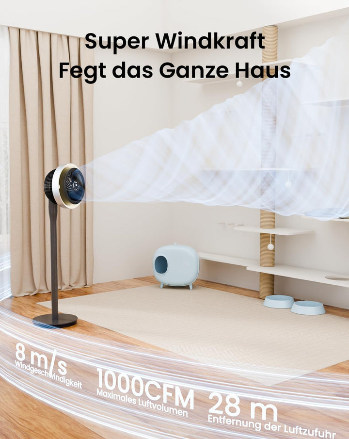 AIRMATE Ventilator mit Licht, Extra Grosses Luftvolume Umwälzlüfter, Ventilator Leise mit 3 Modi 16