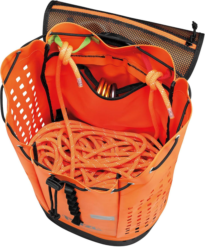 PETZL Unisex – Erwachsene ALCANADRE Guide 45 Tasche, Orange/Schwarz, 45 L