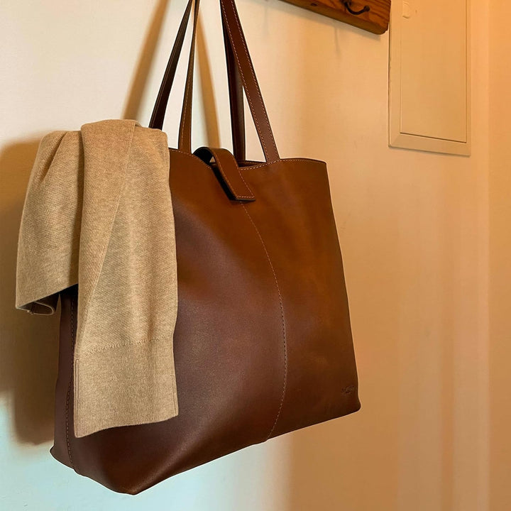 Gusti Shopper Leder - Alexandra Handtasche Damen Arbeitstasche Leder Braun, Braun