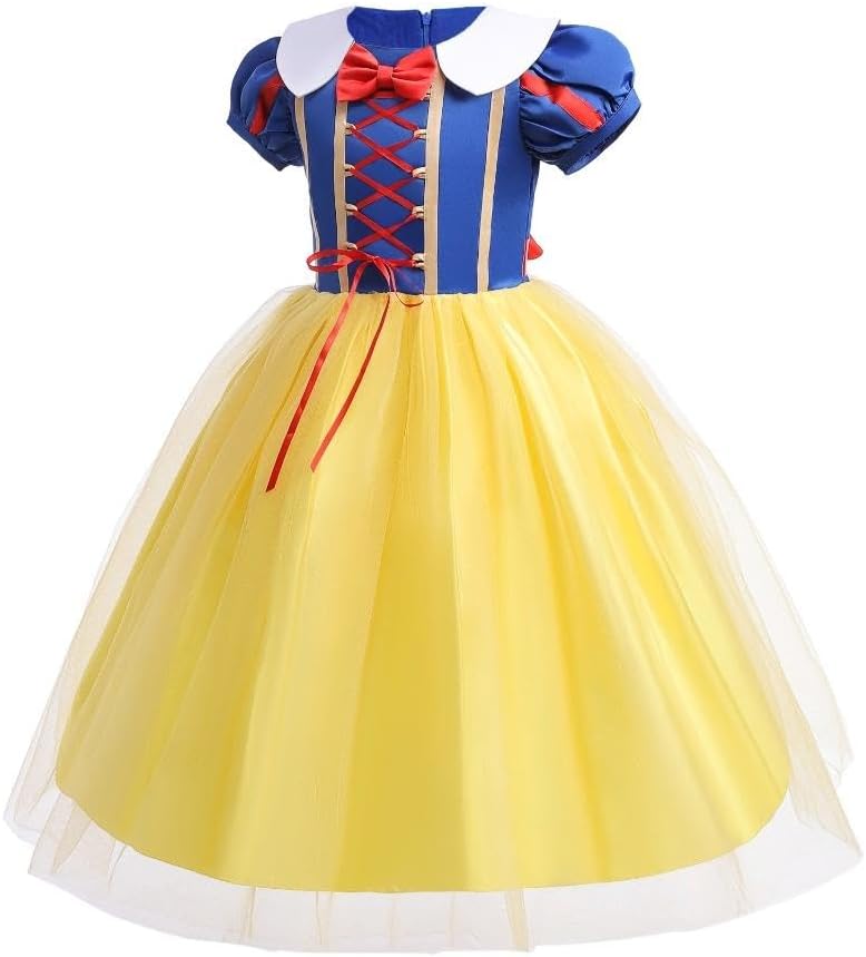 Lito Angels Prinzessin Schneewittchen Kostüm Kleid für Kinder Mädchen, Halloween Prinzessinenkleid K
