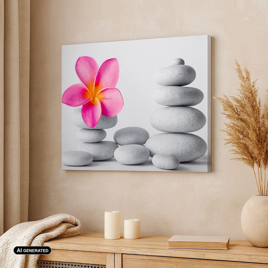 Bilder auf Leinwand 100x70cm Leinwandbild Spa buddhismus ruhig blume Gross Wanddeko Bild Schlafzimme