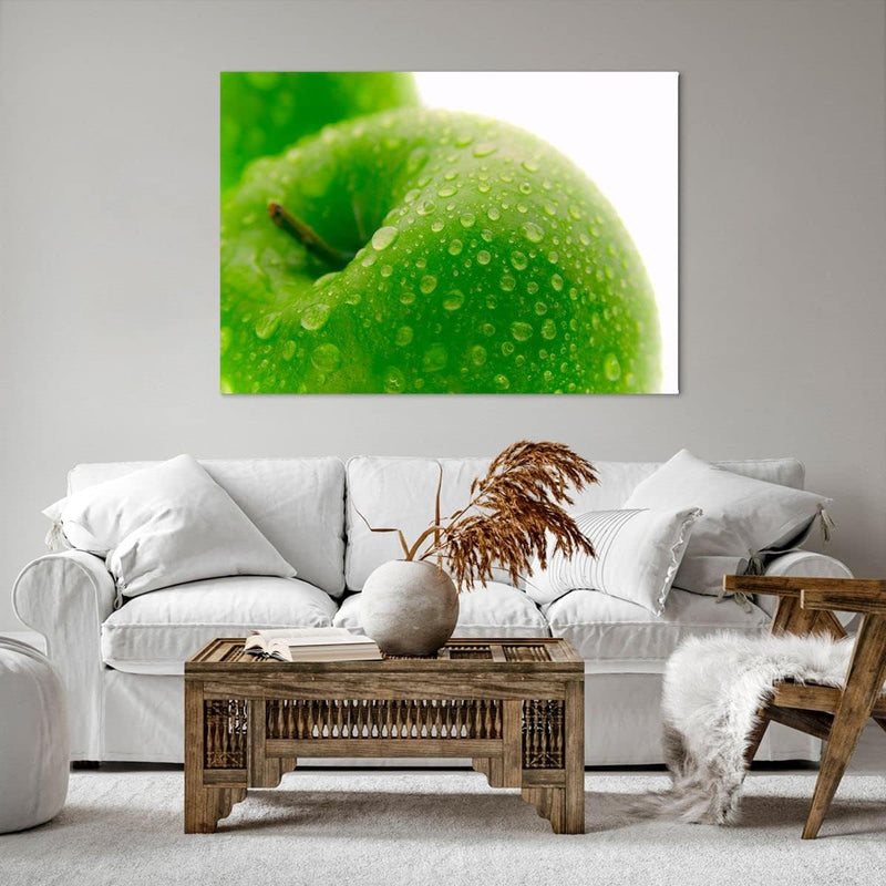 Bilder auf Leinwand 100x70cm Leinwandbild Apfel Obst Vitamin Gesundheit Gross Wanddeko Bild Schlafzi