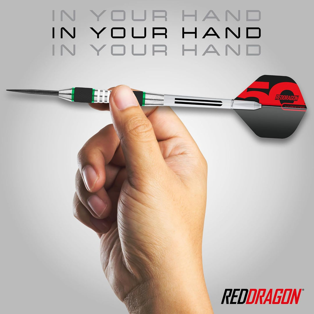 RED DRAGON Darts – Axis Series – 85% Wolfram - Profi Satz Dartpfeile Metallspitze mit Dart Flüge und