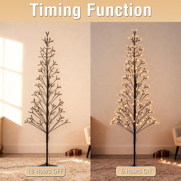 1.5M im Freien künstlichen Baum enthält 27 LED Weisse Blinkende Glühbirne - 216 LED Pre lit Weihnach