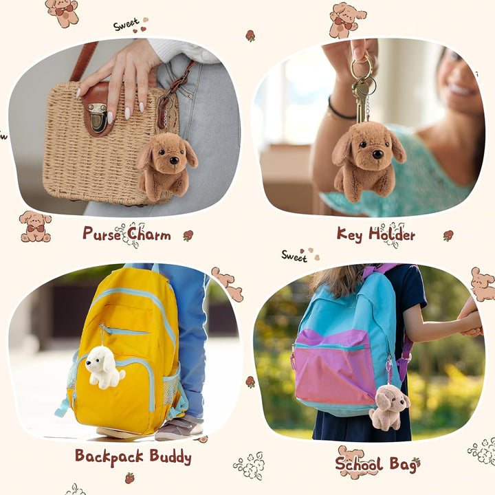 ANBOOR 6pcs 12cm Hunde-Plüschtiere, süsses Hundewelpen-Plüschtier für Kinder, kleine Plüschtiere in