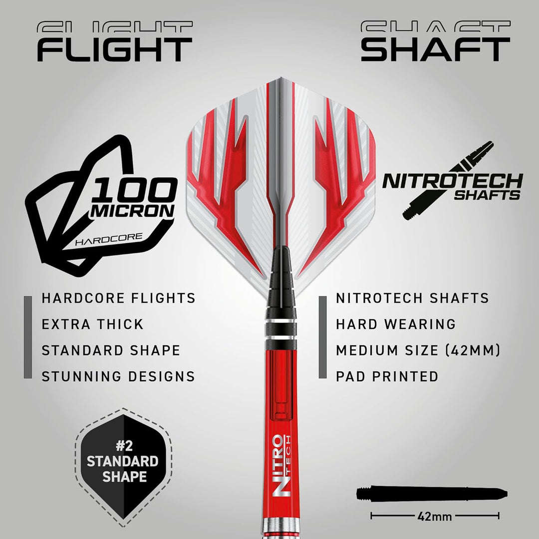 RED DRAGON Reflex Tungsten Darts mit Flights und Schäfte (Steel Dartpfeile) 26.0 Gramm, 26.0 Gramm