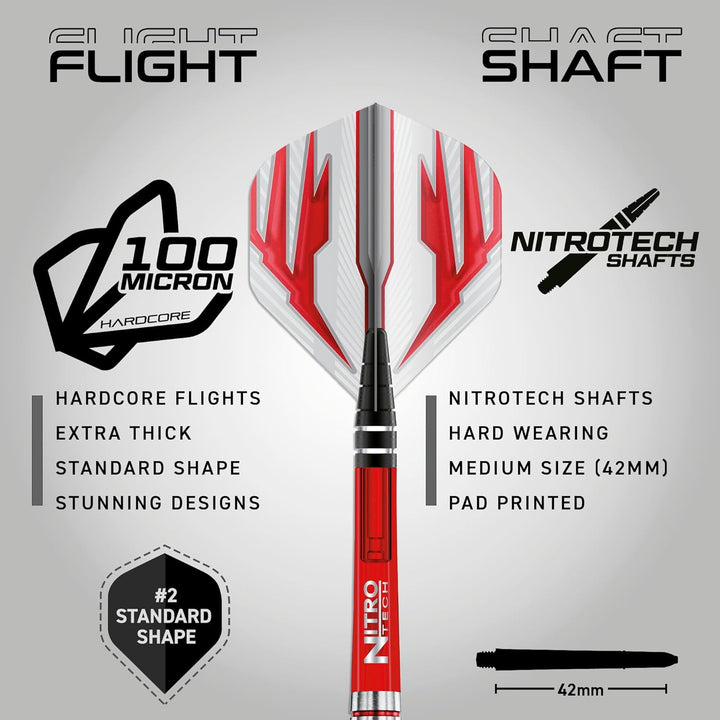 RED DRAGON Reflex Tungsten Darts mit Flights und Schäfte (Steel Dartpfeile) 26.0 Gramm, 26.0 Gramm