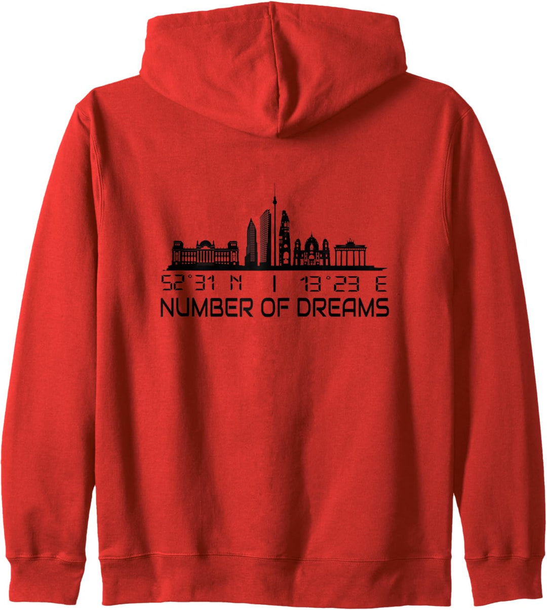Berlin Skyline GPS Koordinaten Urlaub Hauptstadt Deutschland Kapuzenjacke